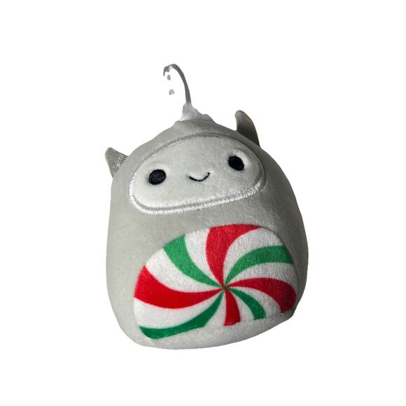Squishmallow Nissa Yeti Peppermint Swirl 4" Plush Christmas Ornament Gray HTF - Picture 7 of 9
